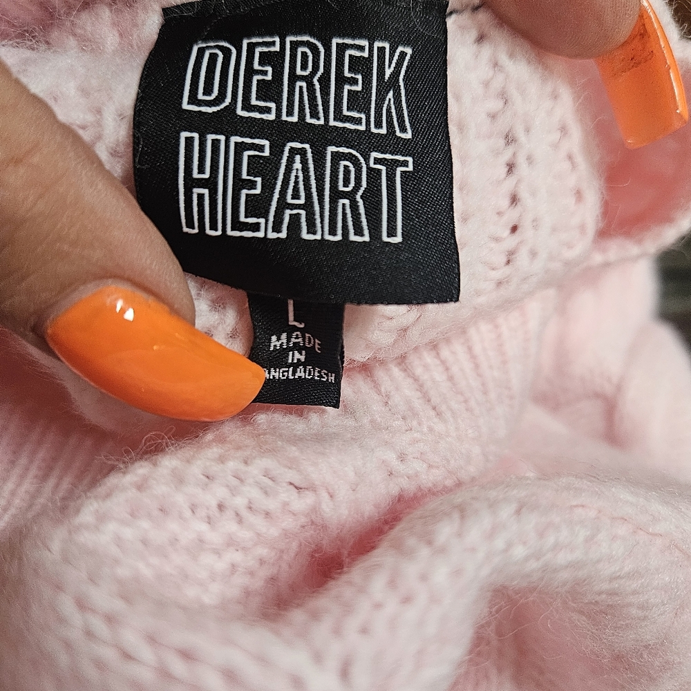 Derek Heart Light Pink Bow Accent Sweater - Picture 6 of 6